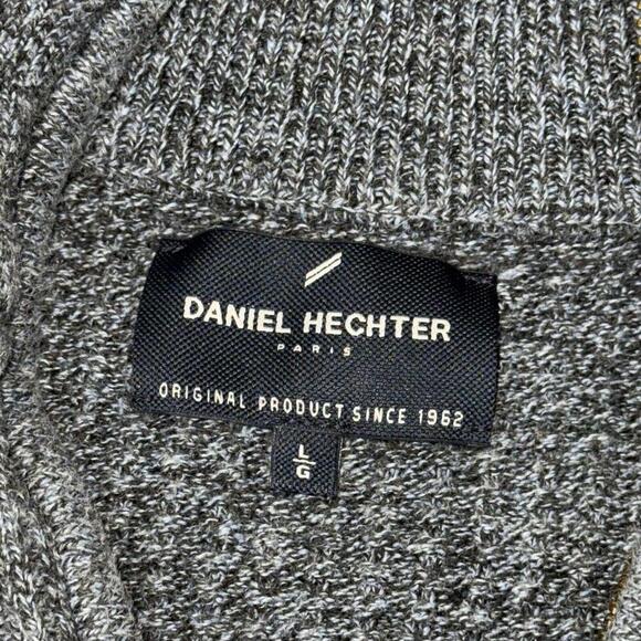 Daniel Hechter Men Sweater 1/4 Zip Blue Pullover Knit 100% Cotton Formal Casual - Picture 8 of 10
